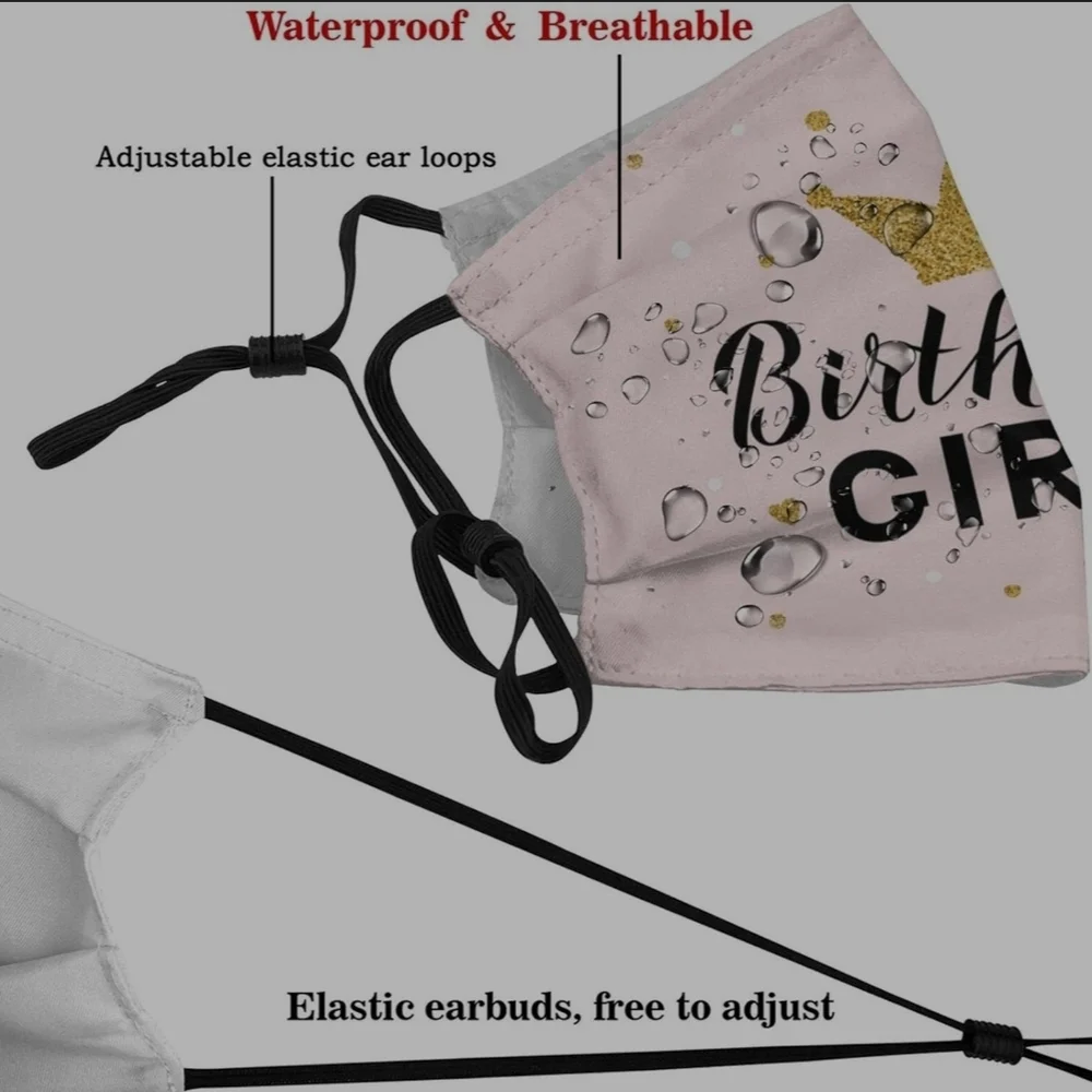 Birthday Girl Party Mask and Cake Topper Set